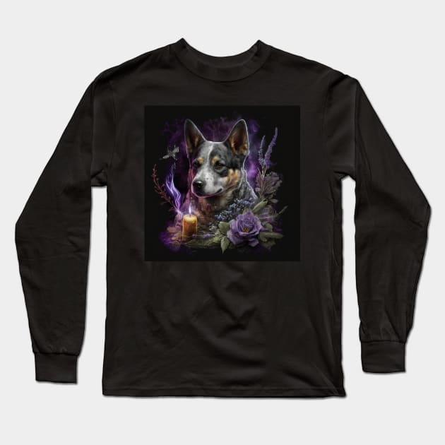 Australian Cattle Dog Gothic Magic Long Sleeve T-Shirt by Enchanted Reverie